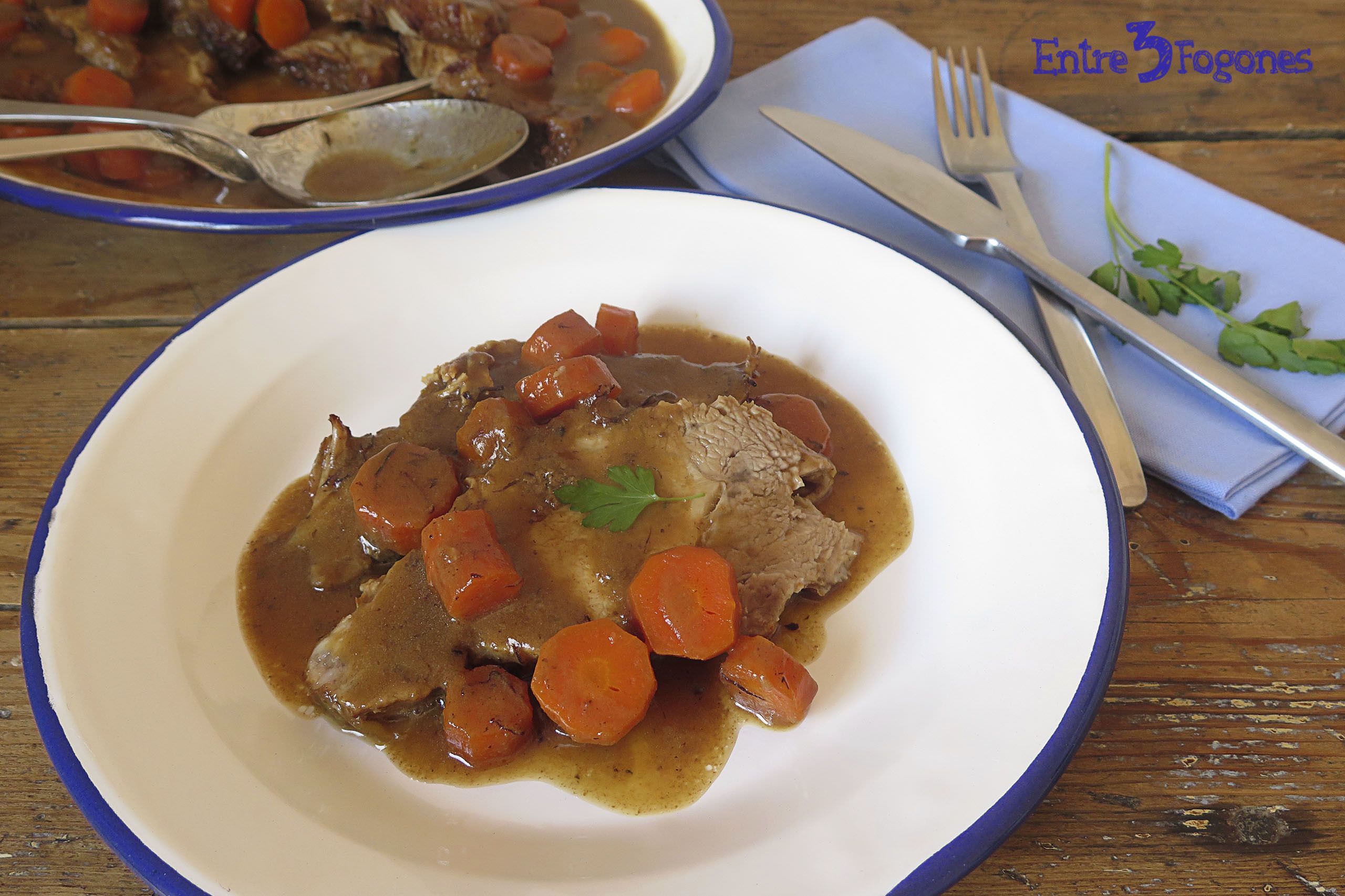 Cinta de Lomo en Salsa con Zanahorias
