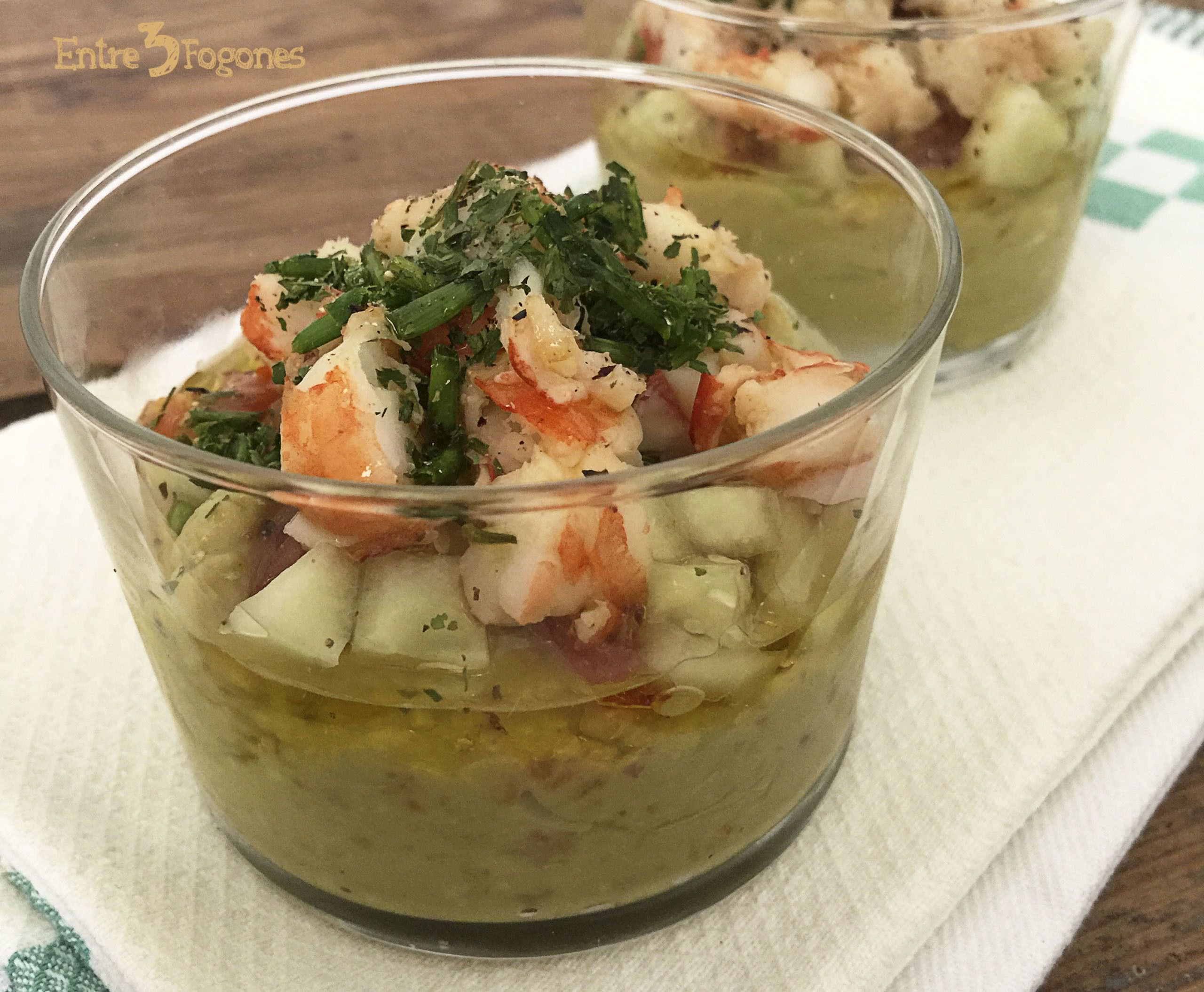 Cocktail de Gambas con Pepino y Aguacate