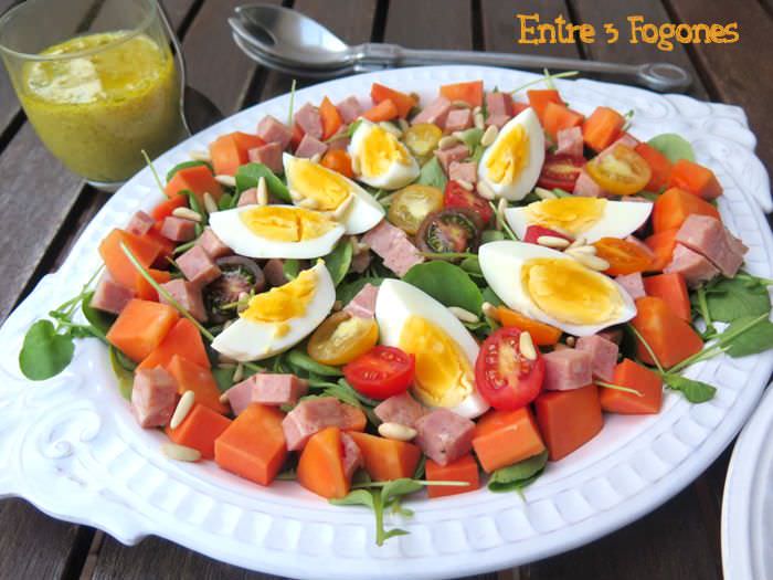 https://entre3fogones.com/ensalada-de-berros.html Ensalada de Berros y Jamón Dulce