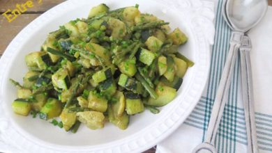Ensalada de Patatas con Espárragos Verdes y Calabacín
