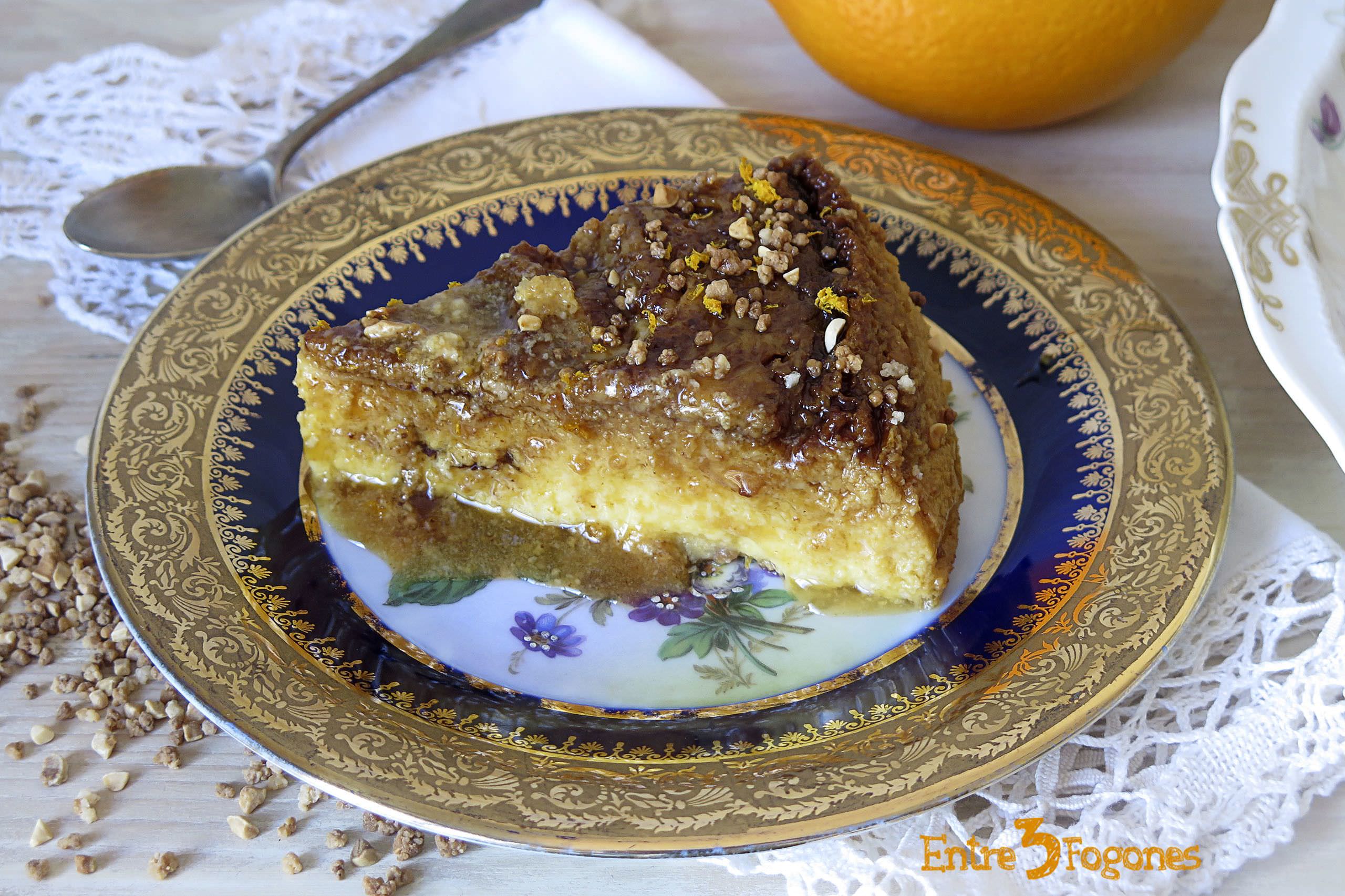 Flan de Leche Condensada con Naranja y Crocanti de Almendras Flan de Leche Condensada con Naranja y Crocanti de Almendras