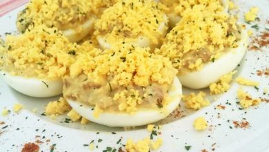 Huevos Rellenos de Pollo al Tandoori