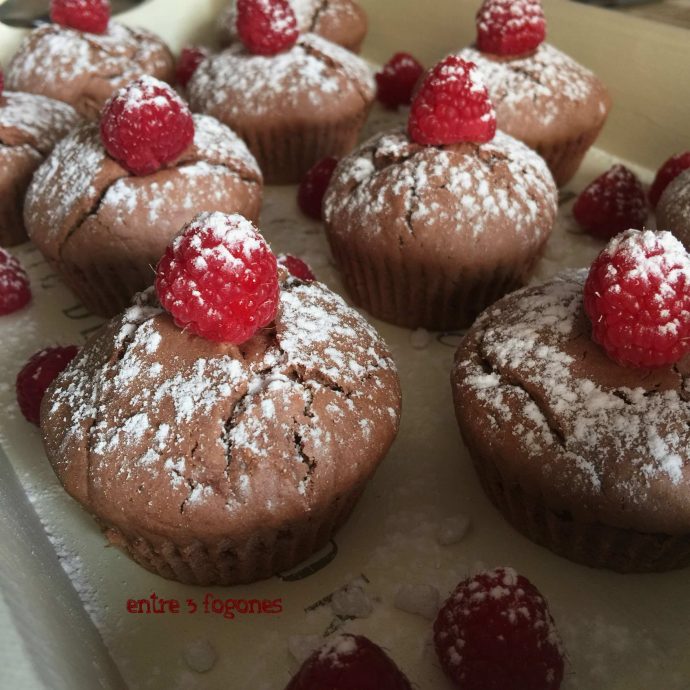 Muffins de Chocolate con Frambuesas