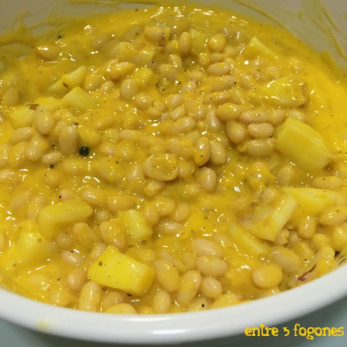 Alubias con sepia y mango