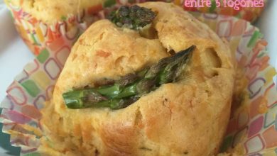 Muffins de espárragos y tomates secos