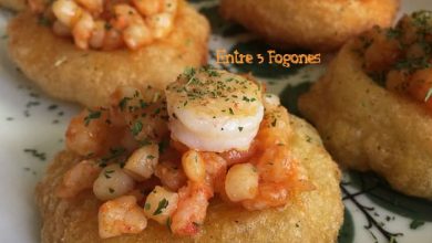 Molletes de Yuca con Calamar y Gambas