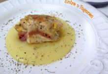 Jamoncitos de Pollo Rellenos de Serrano sobre Crema de Patata