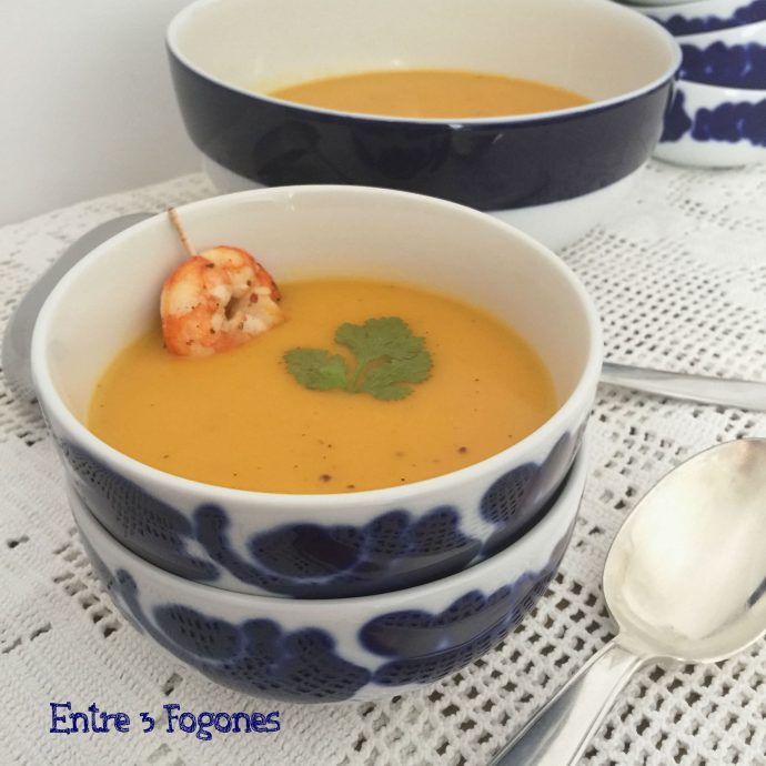 Crema fría de calabaza con leche de coco
