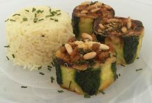 Cilindros de Calabacín Rellenos de Carne Picada y Paté