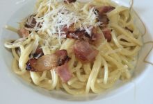 Espaguetis Carbonara sin Nata