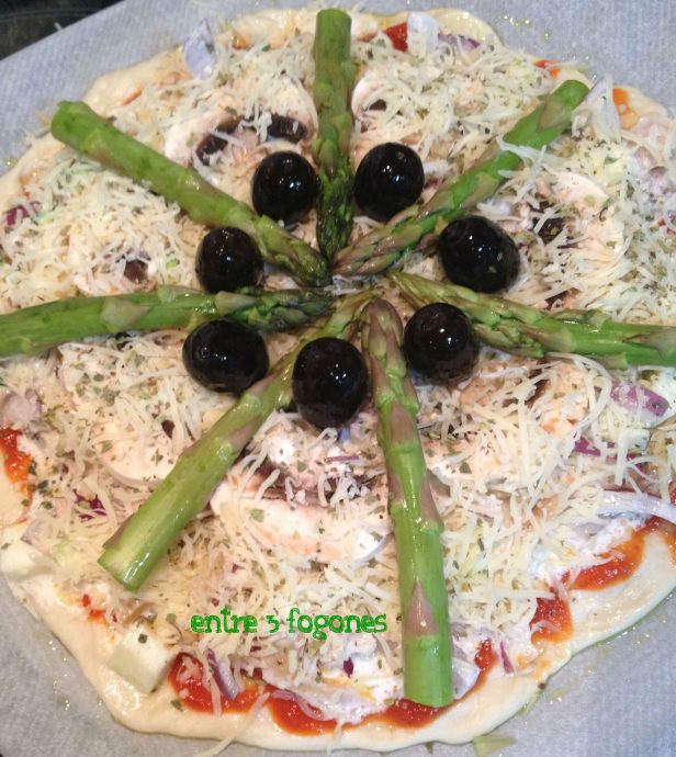Pizza casera de verduras