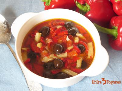 Mojete de Pimientos Rojos Asados con Bacalao