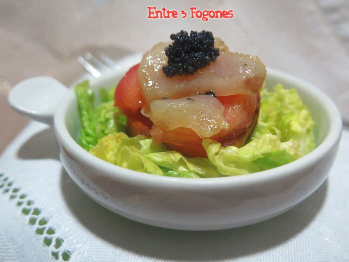 Montadito de Bacalao Marinado sobre Patata Dulce