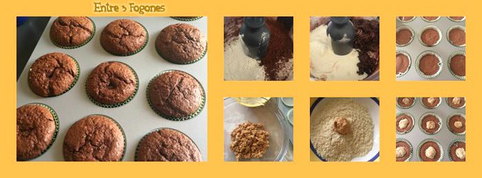 Pasos Muffins de Chocolate Rellenos de Turrón de Jijona