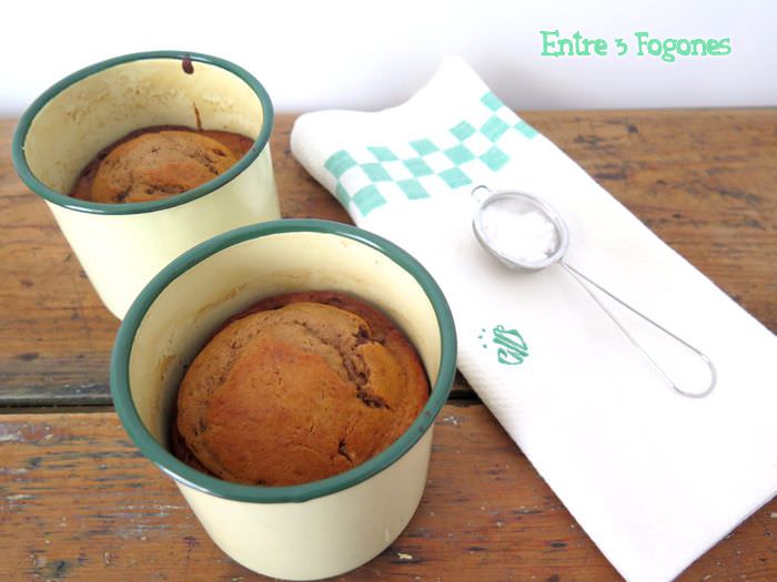 Receta Mugcake de Plátano y Chocolate para Dos