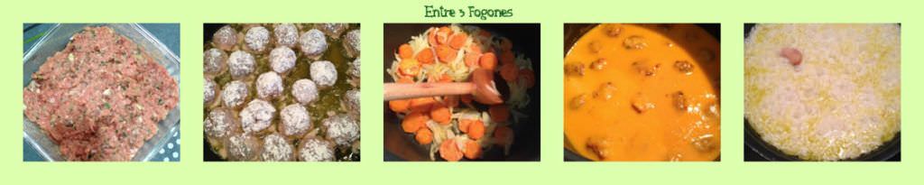 Pasos Albóndigas en Salsa de Verdura con Arroz