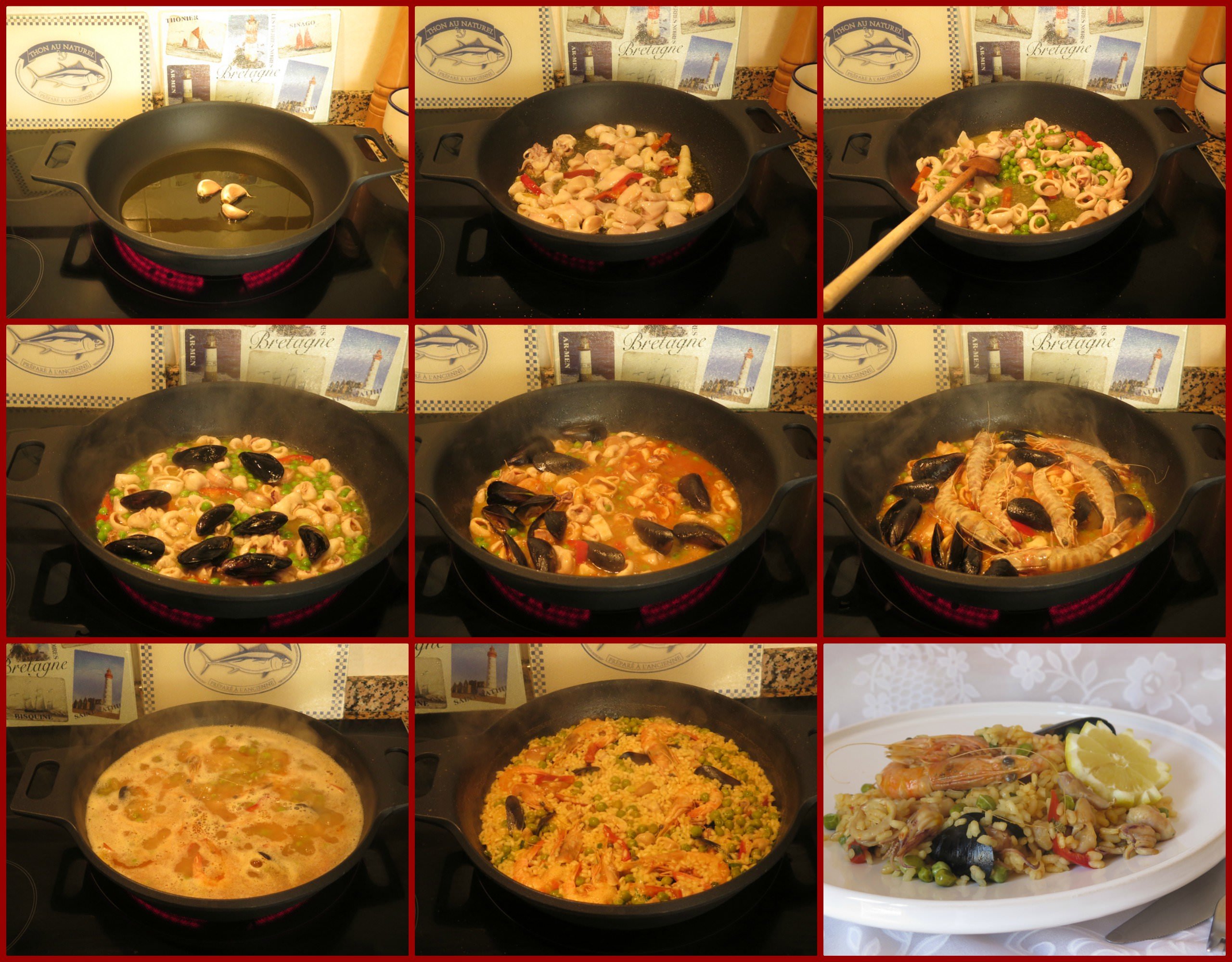 Pasos Arroz con Calamares