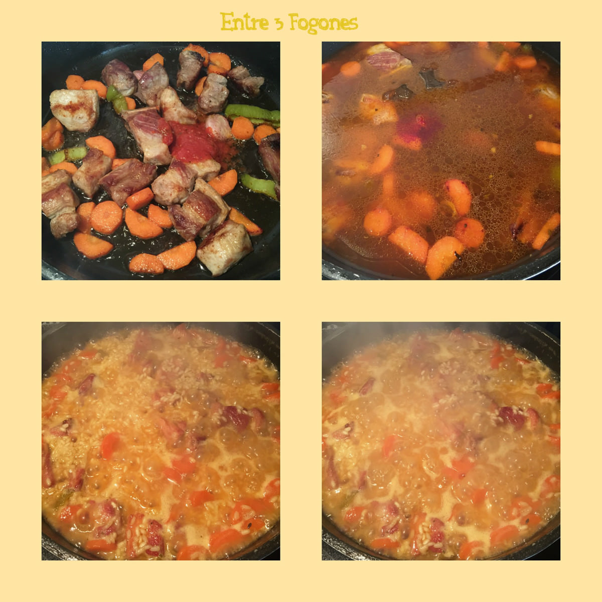 Pasos Arroz con Costillas de Cerdo y Zanahorias