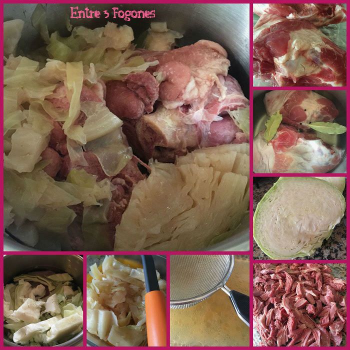Pie de patata y codillos de cerdo con guarnición de col al pimentón de la Vera Pie de patata y codillos de cerdo con guarnición de col al pimentón de la Vera