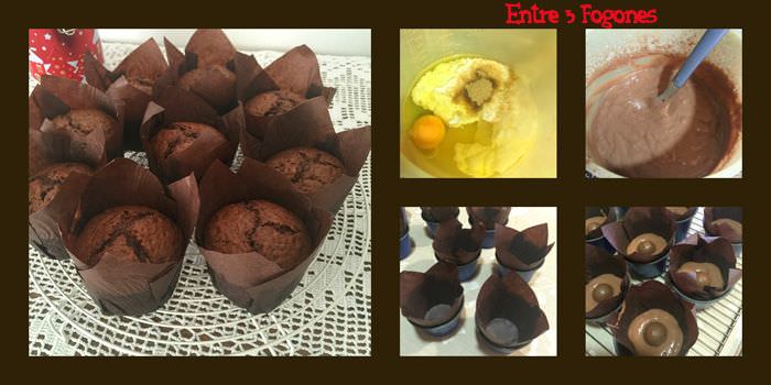 Pasos Muffins de Chocolate Rellenos de Chocolate