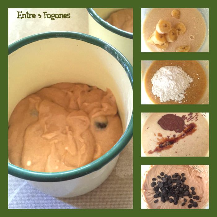 Pasos Receta Mugcake de Plátano y Chocolate para Dos
