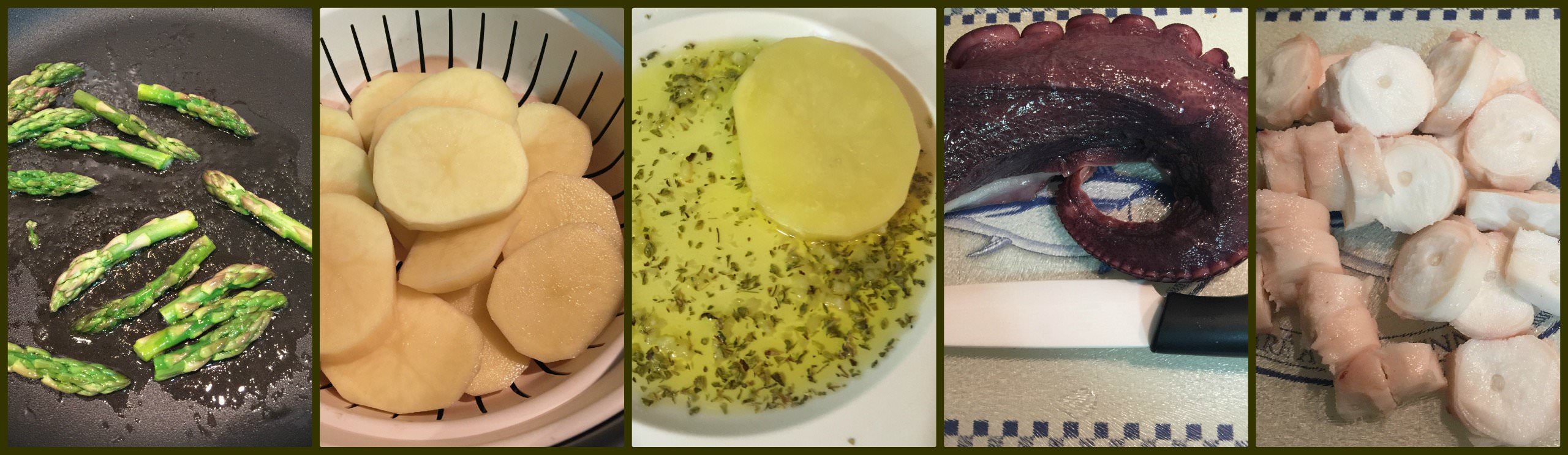 Pasos Pulpo a la Gallega con Punta de Espárrago Verde Pasos Pulpo a la Gallega con Punta de Espárrago Verde