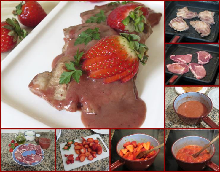 Pasos Lomo de Cerdo en Salsa de Fresas