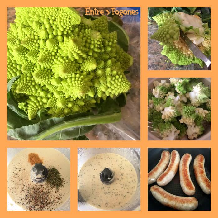 Pasos Romanesco en Tempura con Salchicha y Mayonesa de Ajo Negro