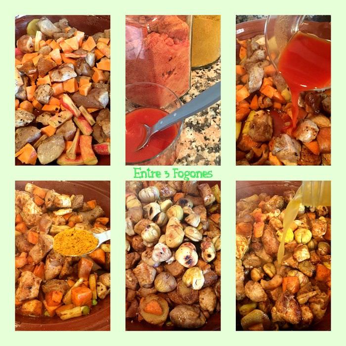 Pasos Tajine de Lomo de Cerdo con Castañas Pasos Tajine de Lomo de Cerdo con Castañas