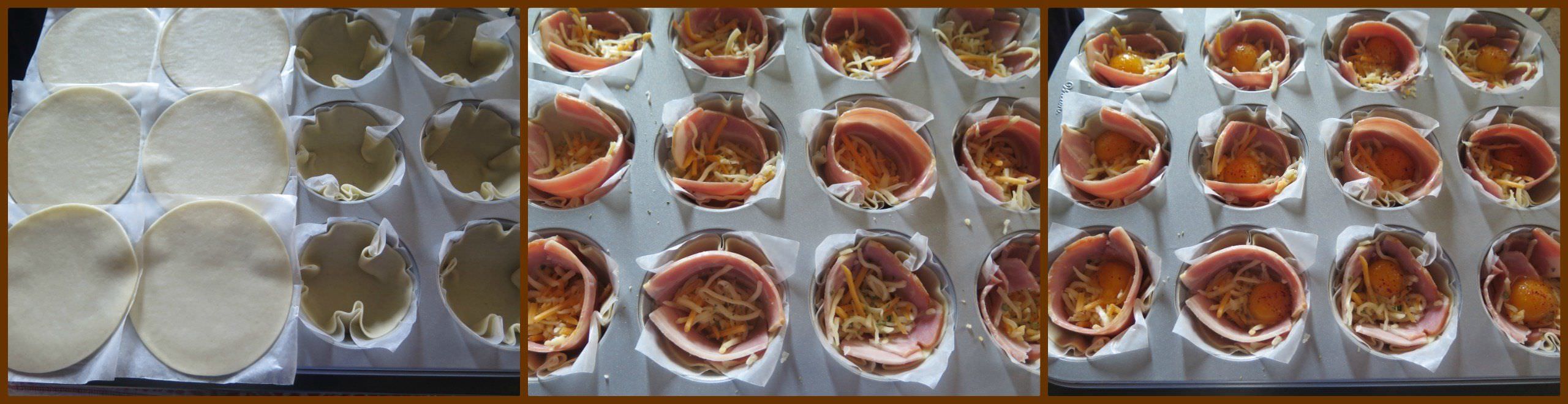 Pasos Tartaletas de Huevo de Codorniz con Bacon y Queso