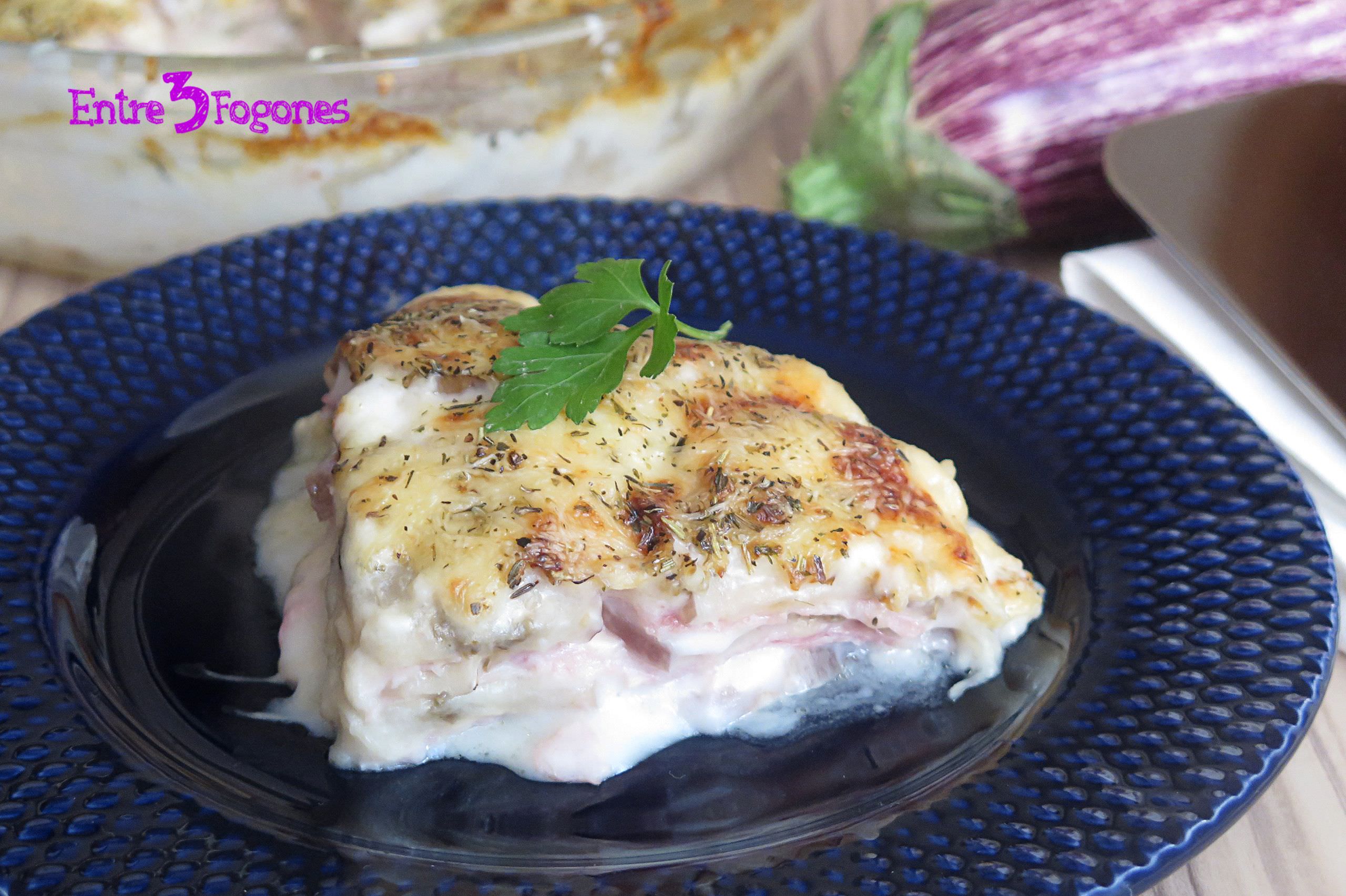 Pastel de Berenjenas con Jamón York y Queso al Horno