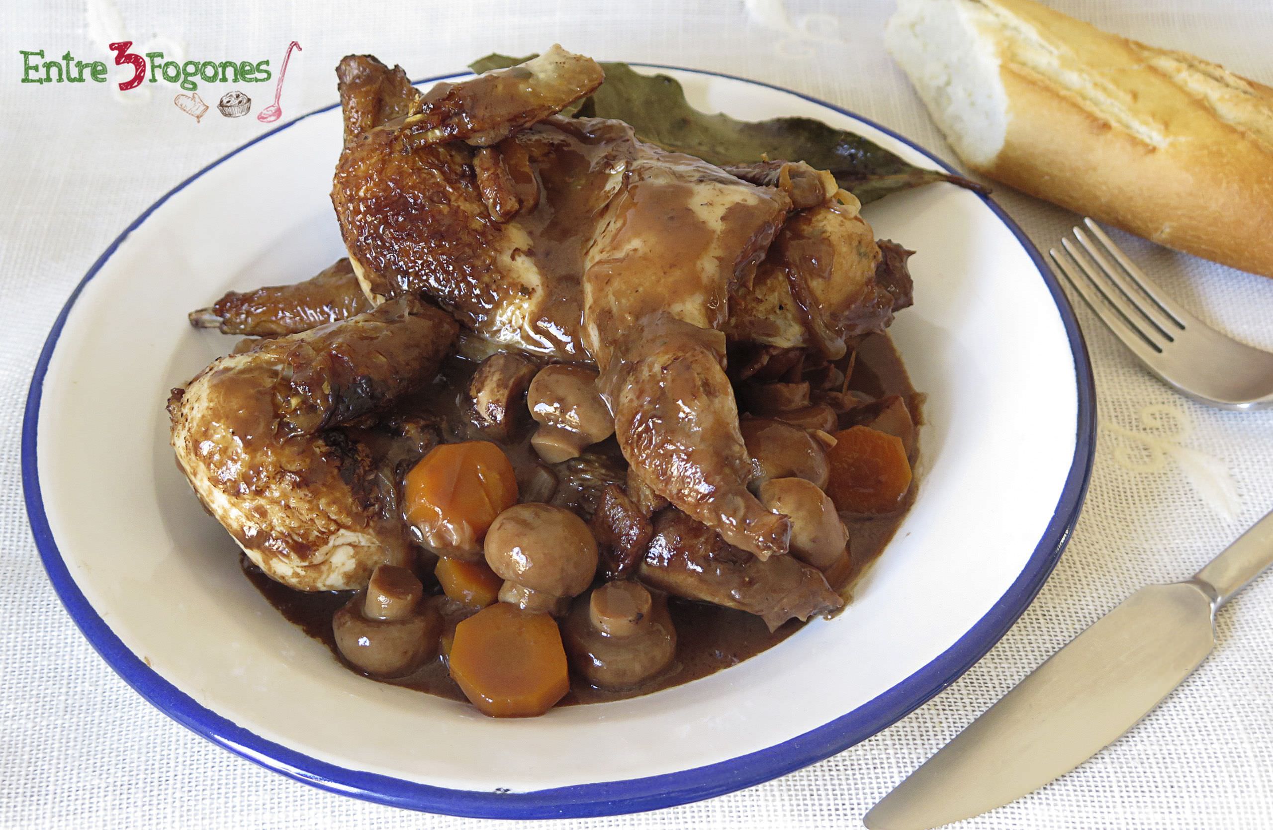 Perdices Estofadas en Salsa de Champiñones al Chocolate