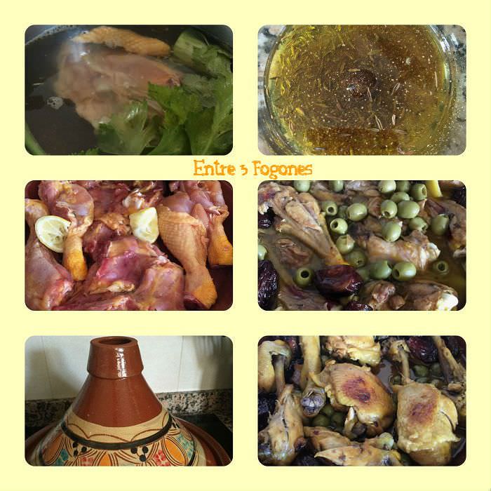 Tajine de Pollo con Aceitunas Verdes y Ciruelas