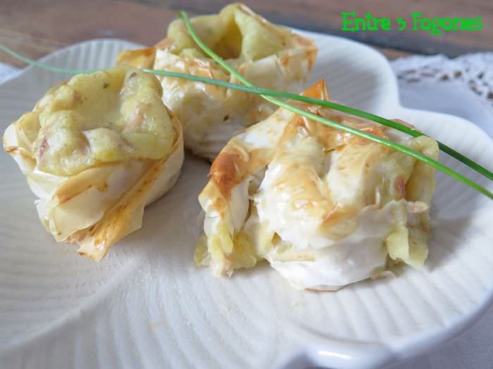 Caracolas Masa Filo Rellenas de Puré de Patata y Ventresca de Atún
