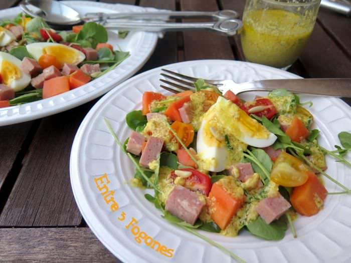 Ensalada de Berros y Jamón Dulce