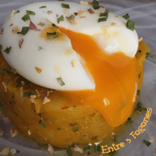 Pochada de Calabaza con Huevo Mollet