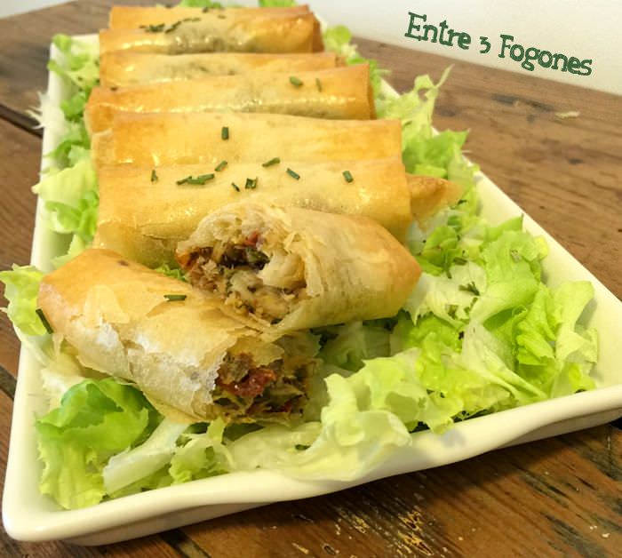 Rollitos Brick con Sardinas, Calabacín y Tomates Secos Marinados Rollitos Brick con Sardinas, Calabacín y Tomates Secos Marinados