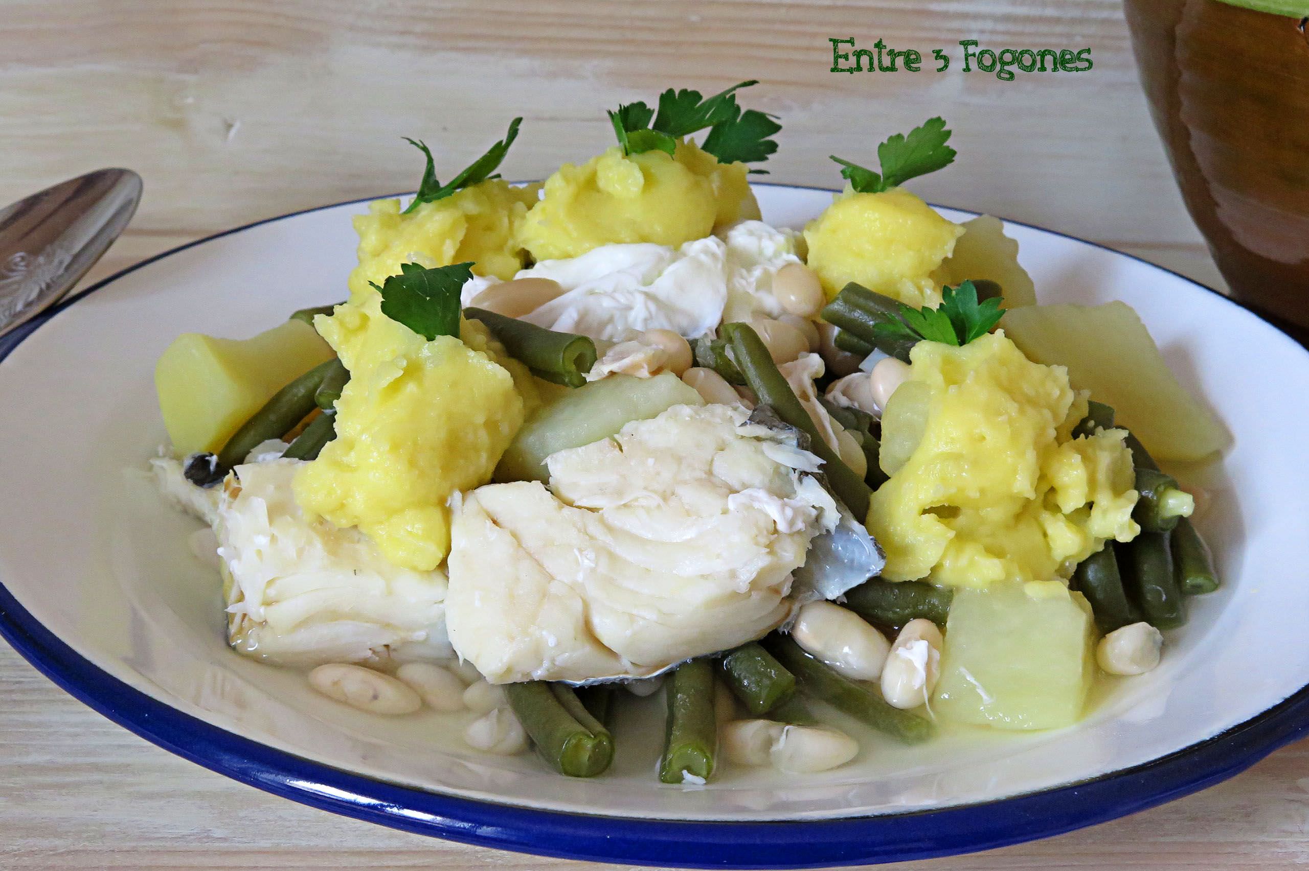 Receta Ajoaceite Manchego con Judías Blancas y Bacalao
