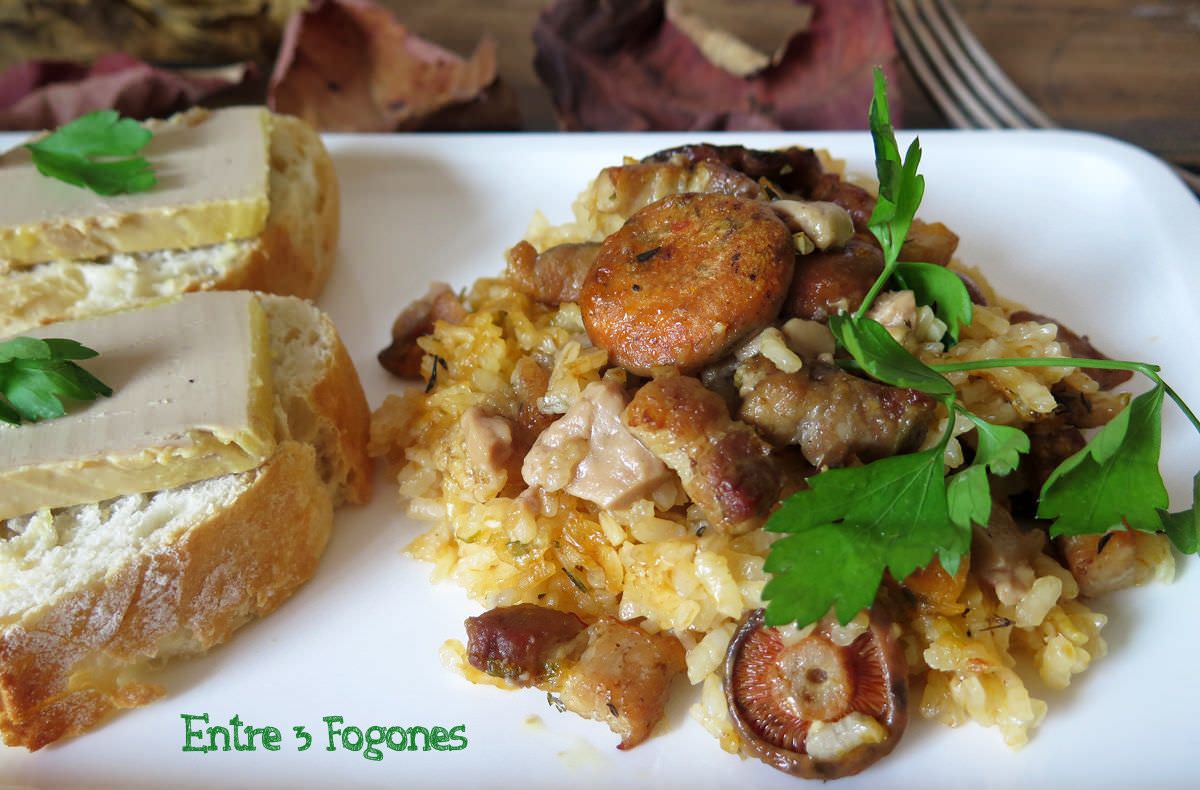 Receta Arroz al Horno con Níscalos y Foie