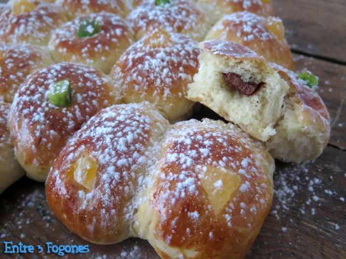 Receta Árbol de Navidad de Brioche con Onza de Chocolate y Fruta Deshidratada