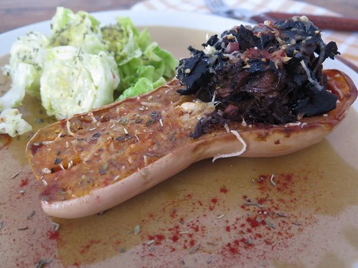 Receta Calabaza Rellena de Setas con Ajo Negro y Trufa
