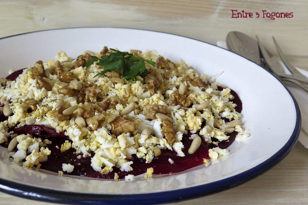Receta Carpaccio de Remolacha y Huevos Mimosa