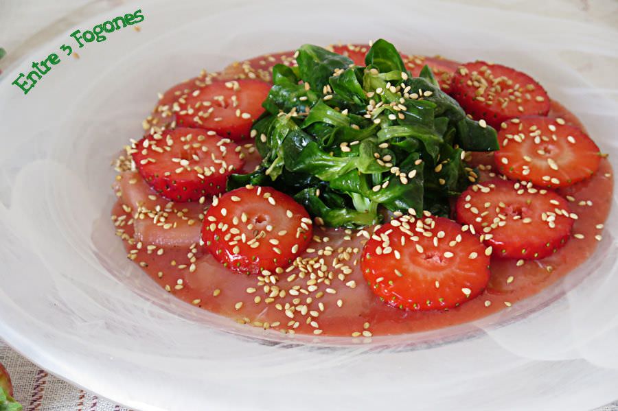 Receta Carpaccio de Salmón con Fresas y Ketchup de Fresas