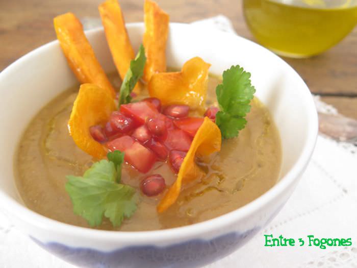 Receta Crema de Coliflor con Lentejas