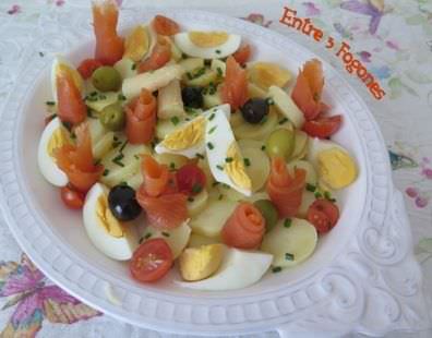 Receta de Patatas y Salmón