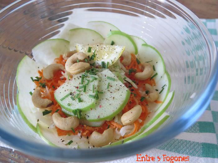 Receta Ensalada de Apio-Nabo con Manzana y Anacardos