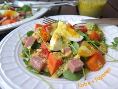 Receta Ensalada de Berros y Jamón Dulce
