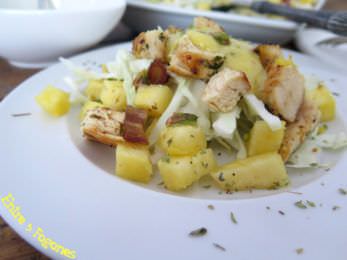 Receta Ensalada de Pollo y Piña con Aliño a la Miel