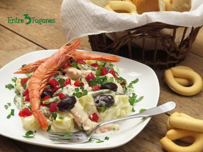 Receta Ensaladilla de Gambas con Judías Verdes y Patata