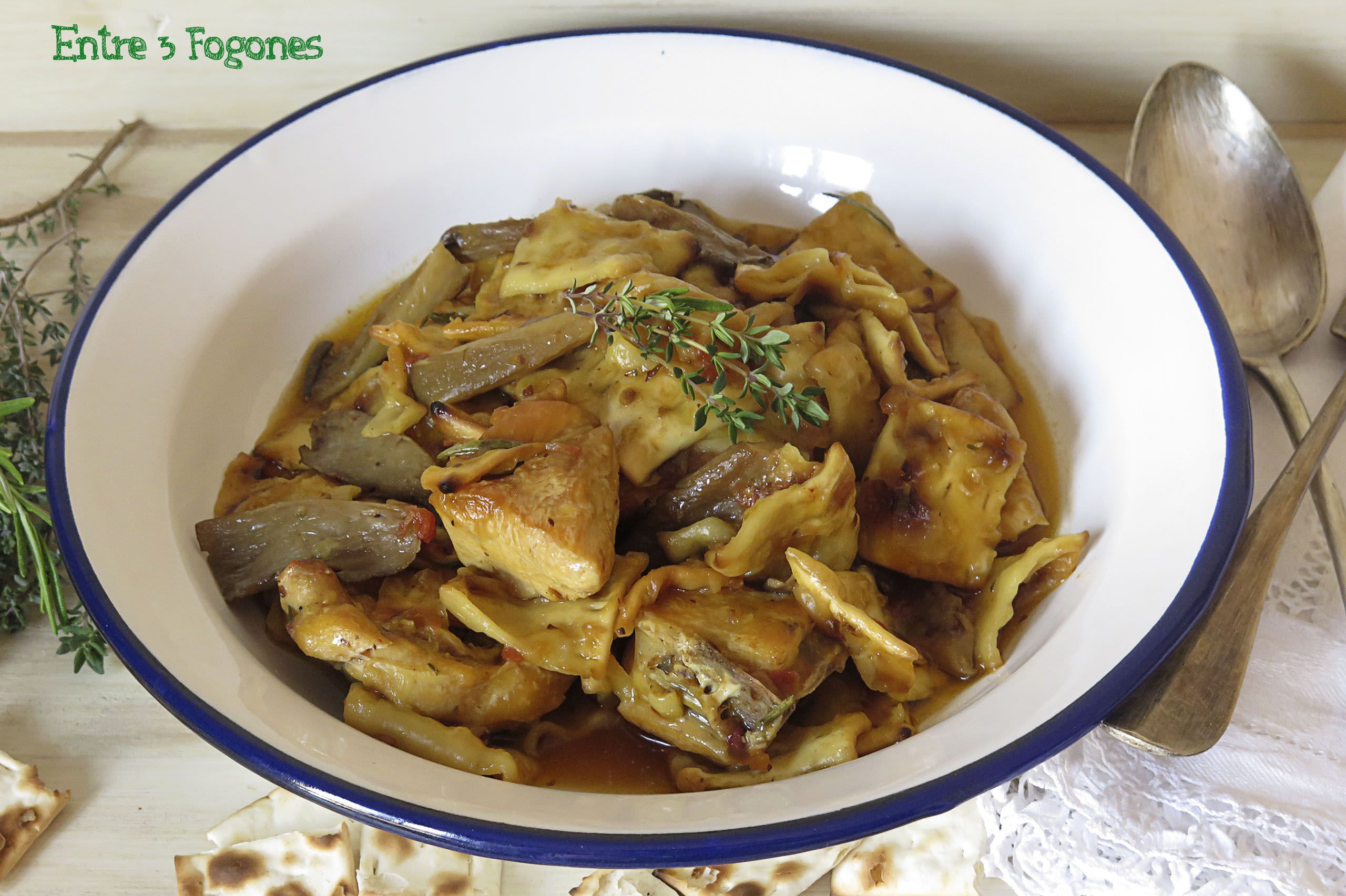 Receta Gazpachos Manchegos con Pollo y Setas Receta Gazpachos Manchegos con Pollo y Setas
